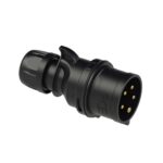 CEE-plug 16A 5p 6h IP44 SHARK black