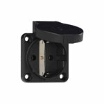Socket outlet with protective contact 50x50 nat IP54 rear (black)