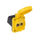 Data socket with lid, 2xRJ45 module