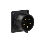 CEE-flanged plug 70x70 straight 16A 5p 6h IP44 black